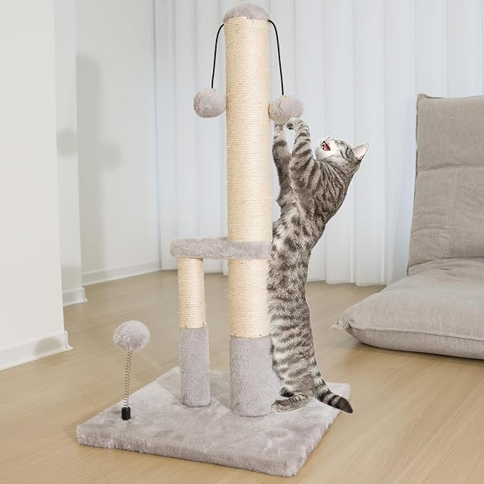 Poste Rascador para Gatos Dimaka 26" con Cuerda de Sisal y 4 Pelotas miniatura 3