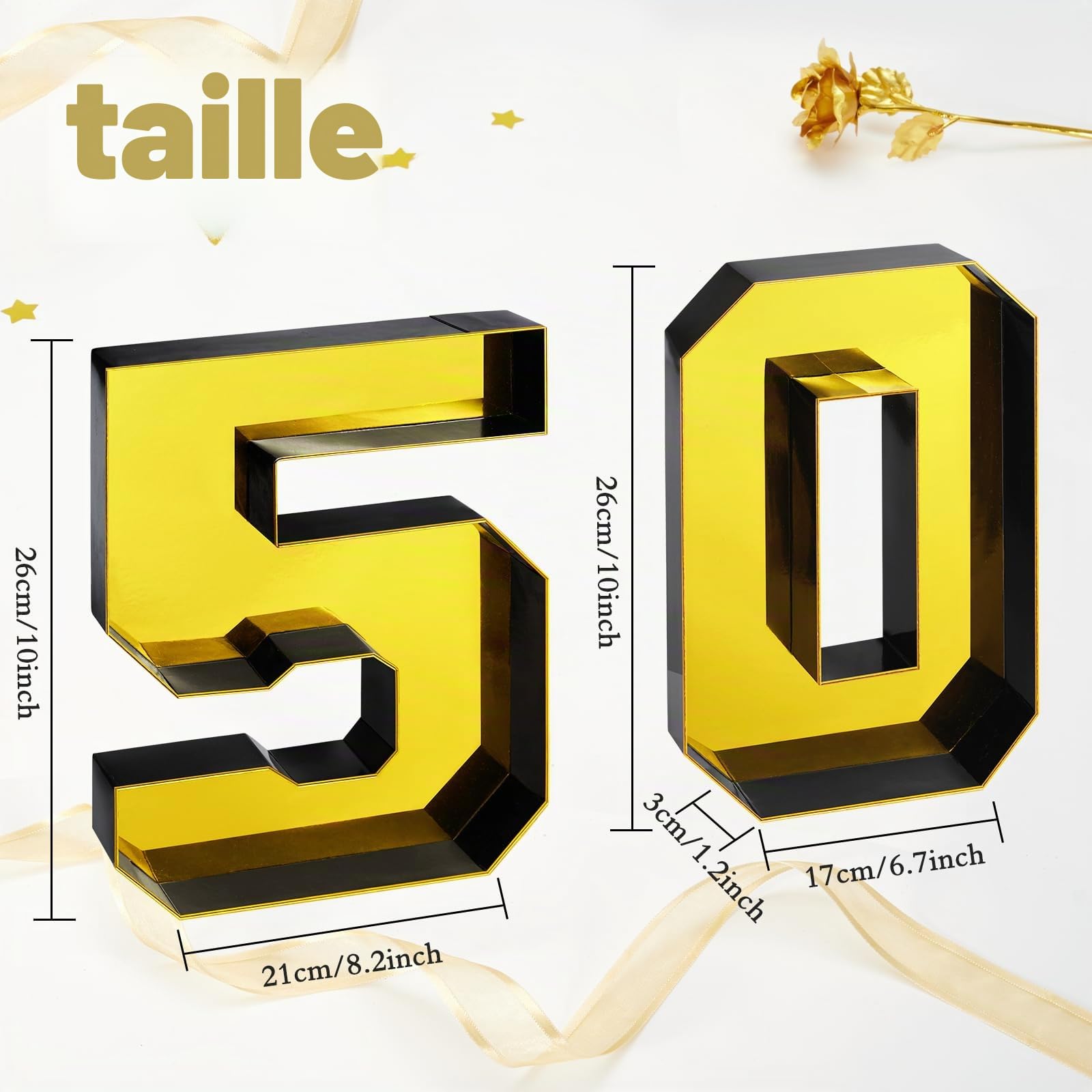 WERNNSAI Lot de 50 chiffres en carton pour charcuterie – Boîte à charcuterie pour 50e anniversaire – Plateau à remplir – Plateau alimentaire en papier mâché pour 50e anniversaire