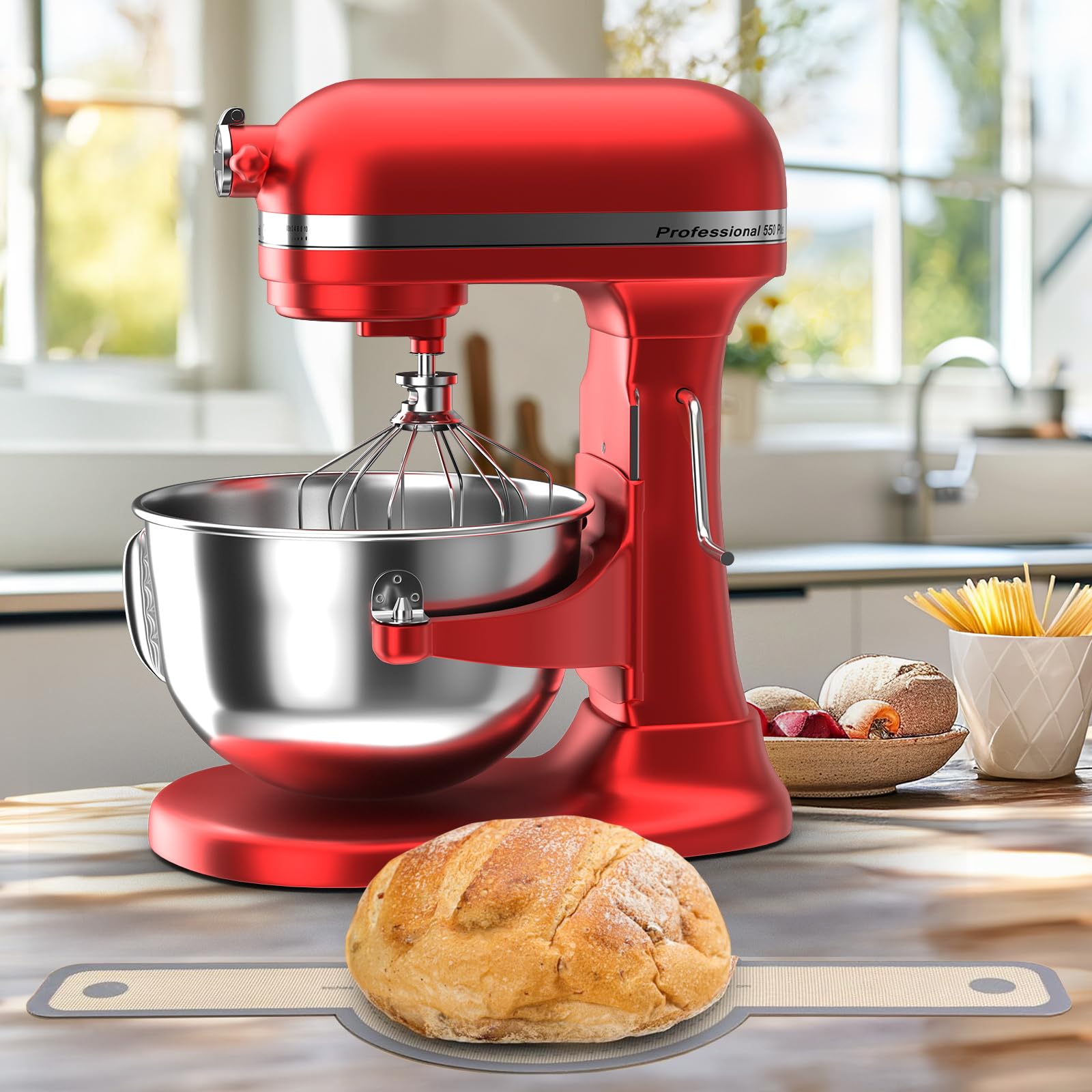 Cuenco mezclador de acero inoxidable para tazón mezclador Kitchenaid, cuencos para mezclar Kitchenaid para batidora de 6 cuartos con asa, apto para lavavajillas