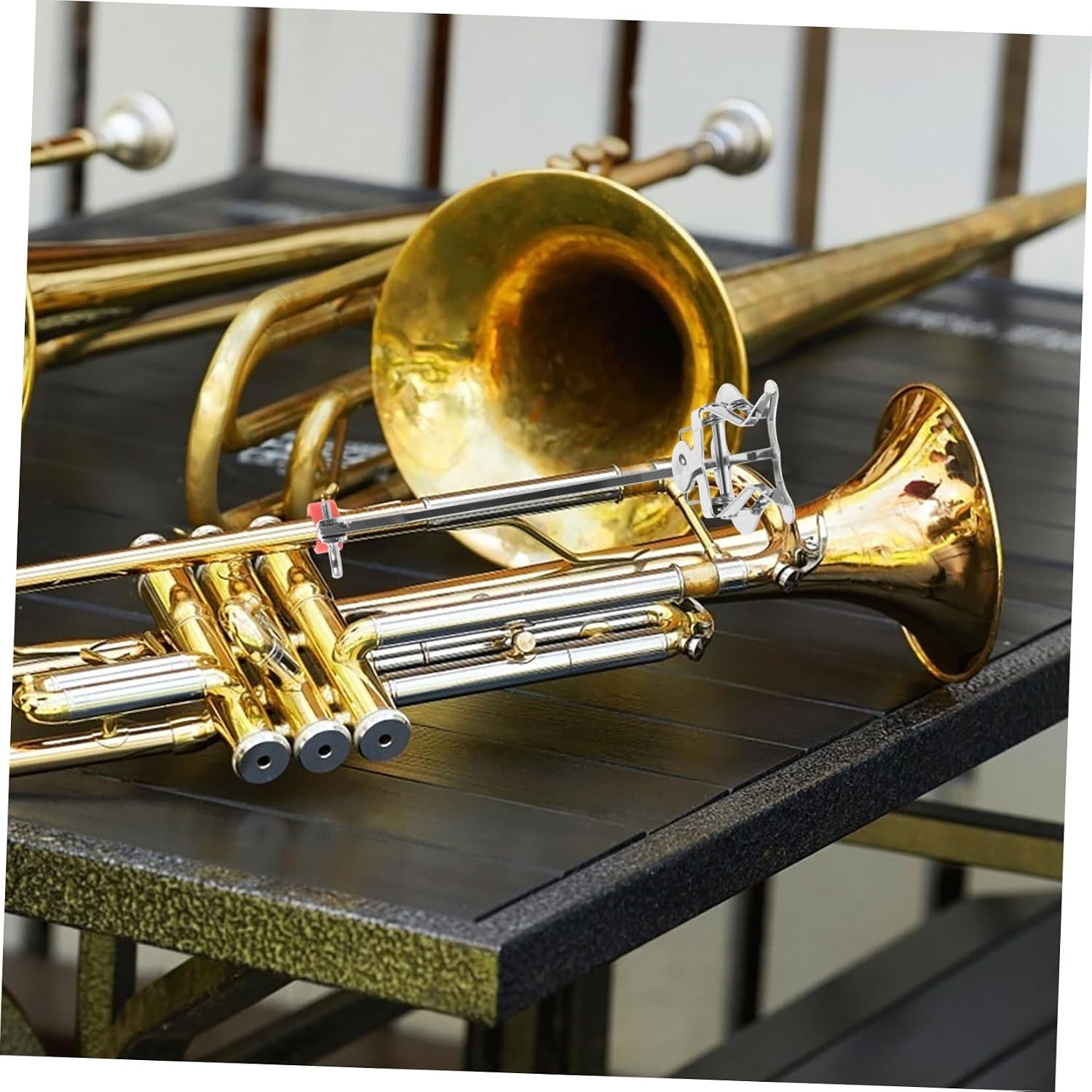 Portable Music Sheet Clip for French Horn Trumpet Lyre Holder Flip Folder for Bands