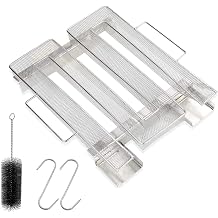 Smoke Chips, Grill, Stainless Steel, Smoked Grill, Cold Smoked, Smoked Style, BBQ, Meat Grill, Smoke Generator, Bacon, Salmon, Cooking Tool, Multiple Smoke Generation, Multiple Flavors, Charcoal Grill, Compatible with All Stovetops