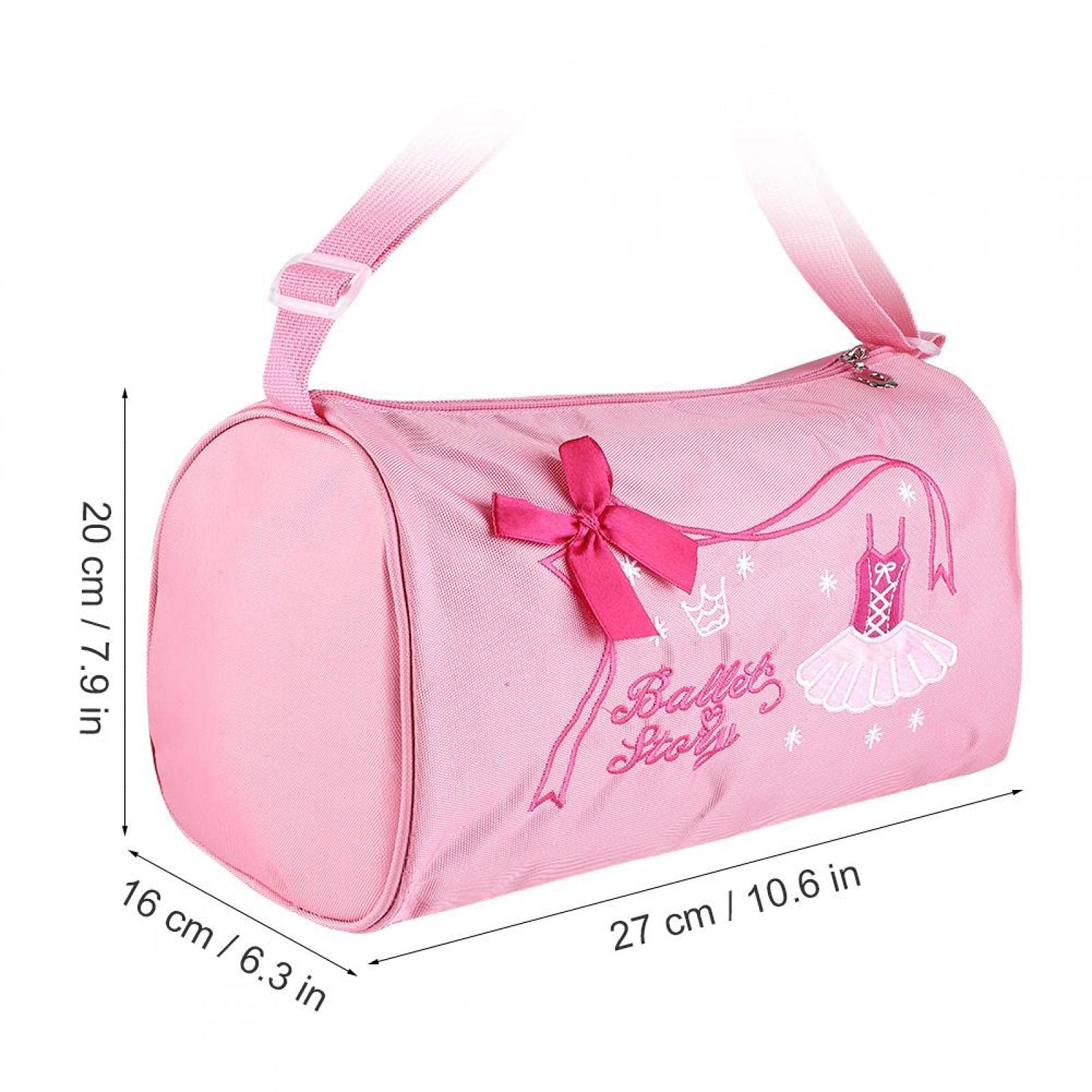 da Ballo per Ragazze, Rosa Cross Body Danza Bag con Ricamo, Grande Capacità Regolabile per Ballerina Borsa a Tracolla, Stile Principessa per Bambini Ballerina Balletto Sportiva