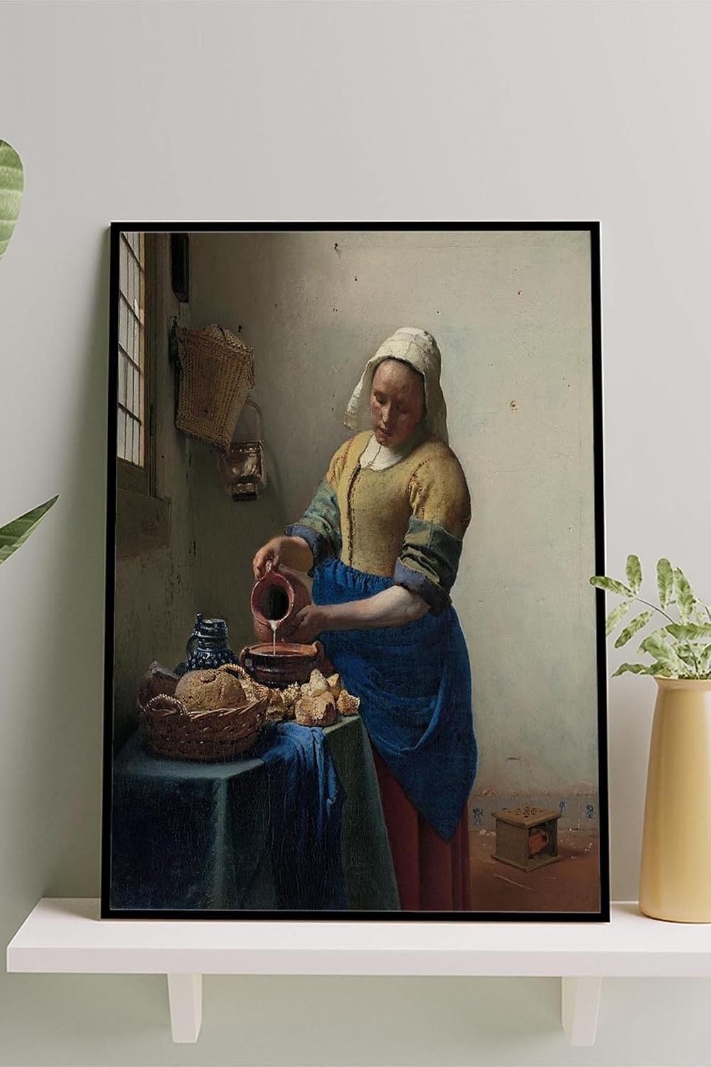 Postermanya (pster14752) The Milkmaid - Johannes Vermeer Sanatsal Çerçeveli Tablo 40 x 50