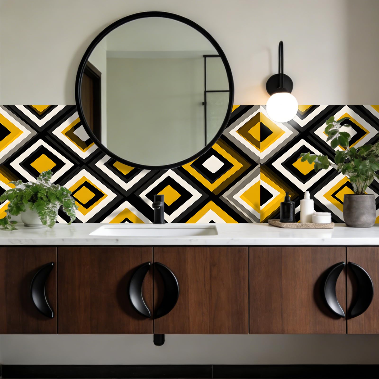 Nuxovilar Tapeta z teksturowaną strukturą geometryczną diamentową, odklej i przyklej, 40 cm x 100 cm, samoprzylepny papier kontaktowy, wzór retro, do sypialni, salonu i dekoracji stołu