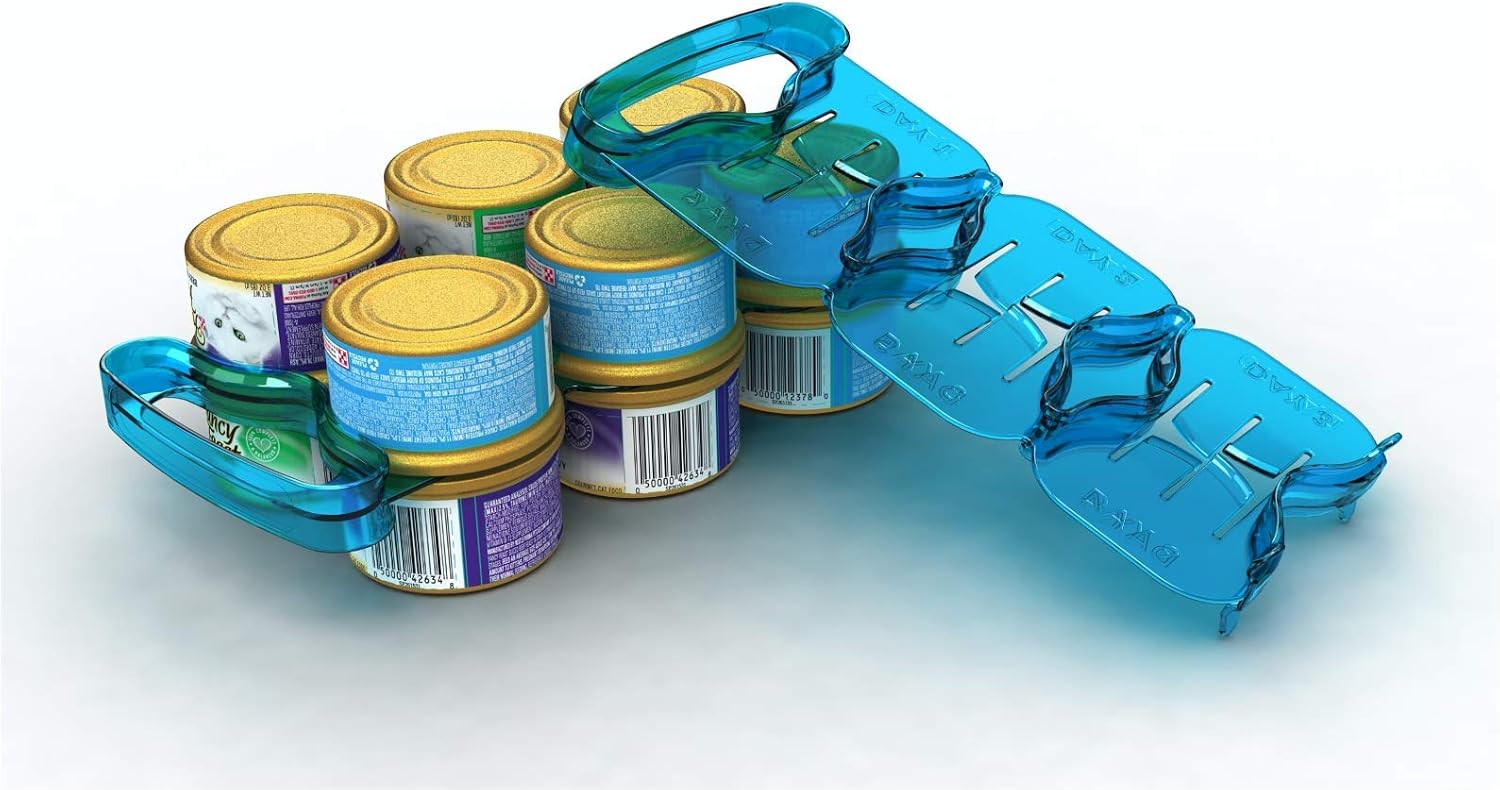 Stackable Cat and Dog Food Organizer: The Perfect Pet Food Storage Solution, Holds 12 Pet Food Cans for Easy Access, Food Carrier for Storage and Travel, Fits 5.5 oz Cans (1 Piece)