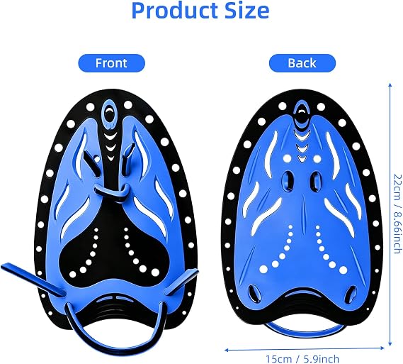 Professional Swim Paddles Swimming Paddles Hand Paddles Power Paddles For Swimming Training Aid Large Flat Paddles for Men Women Children(Blue）