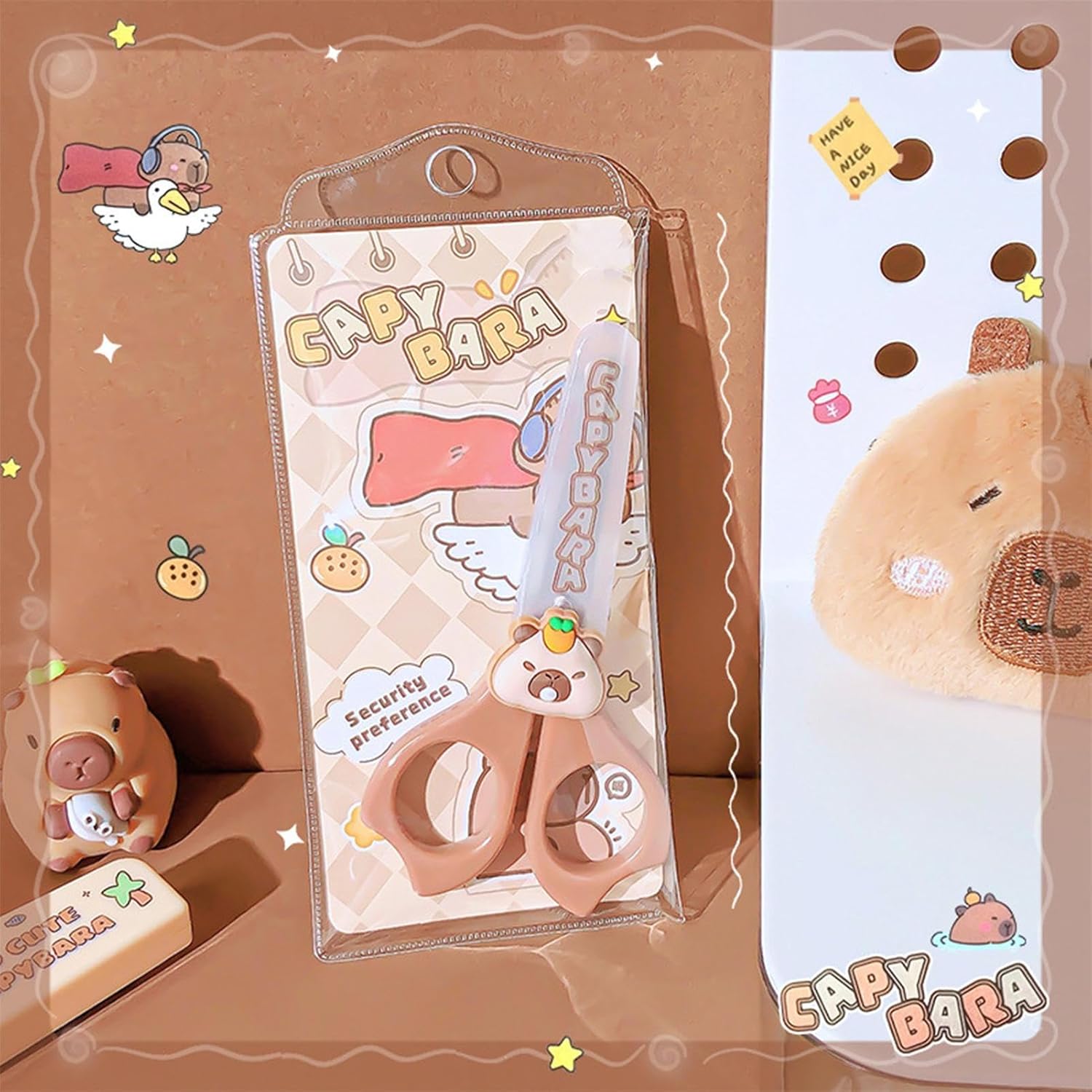 Cartoon Capybara Scissors – Cute Safety Scissors, Round Tip Kids Tools | Anti-Slip Handle Students Stationery, Children Craft Supplies for Primary School, Home, Classroom, DIYs, Art Activities