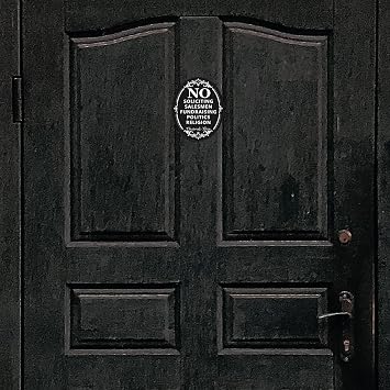 No Soliciting Door Sign - Self-Adhesive for Deterring Unwanted Visitors - Black Acrylic
