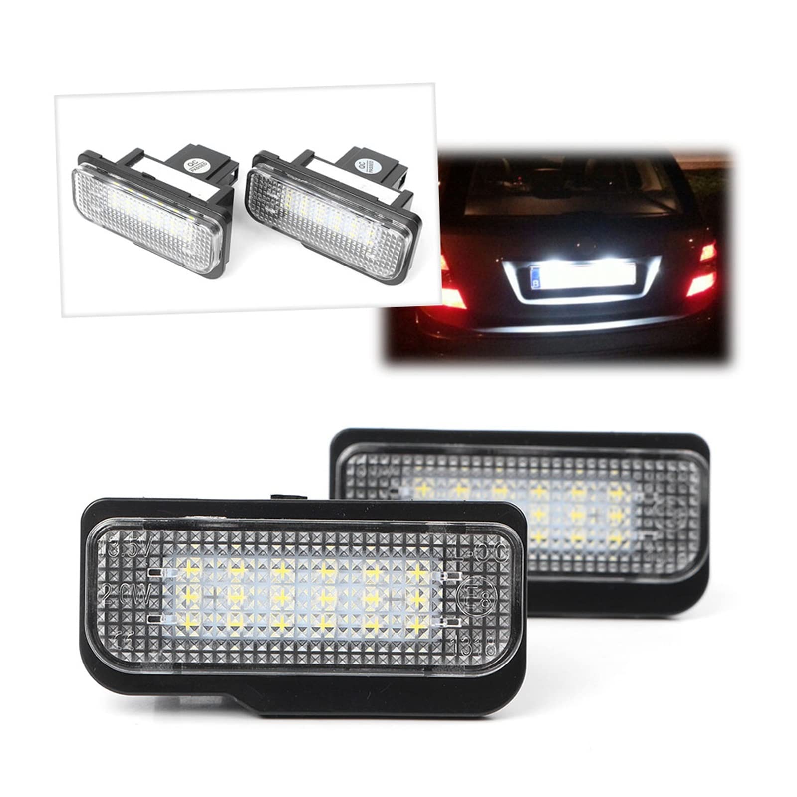 Numero Luce 2Pcs Numero Di Licenza Auto Lampada Della Targa HA CONDOTTO LA Luce Per CE CLS Classe SLK W203 W211 S211 W219 R217 E55 E63AMG