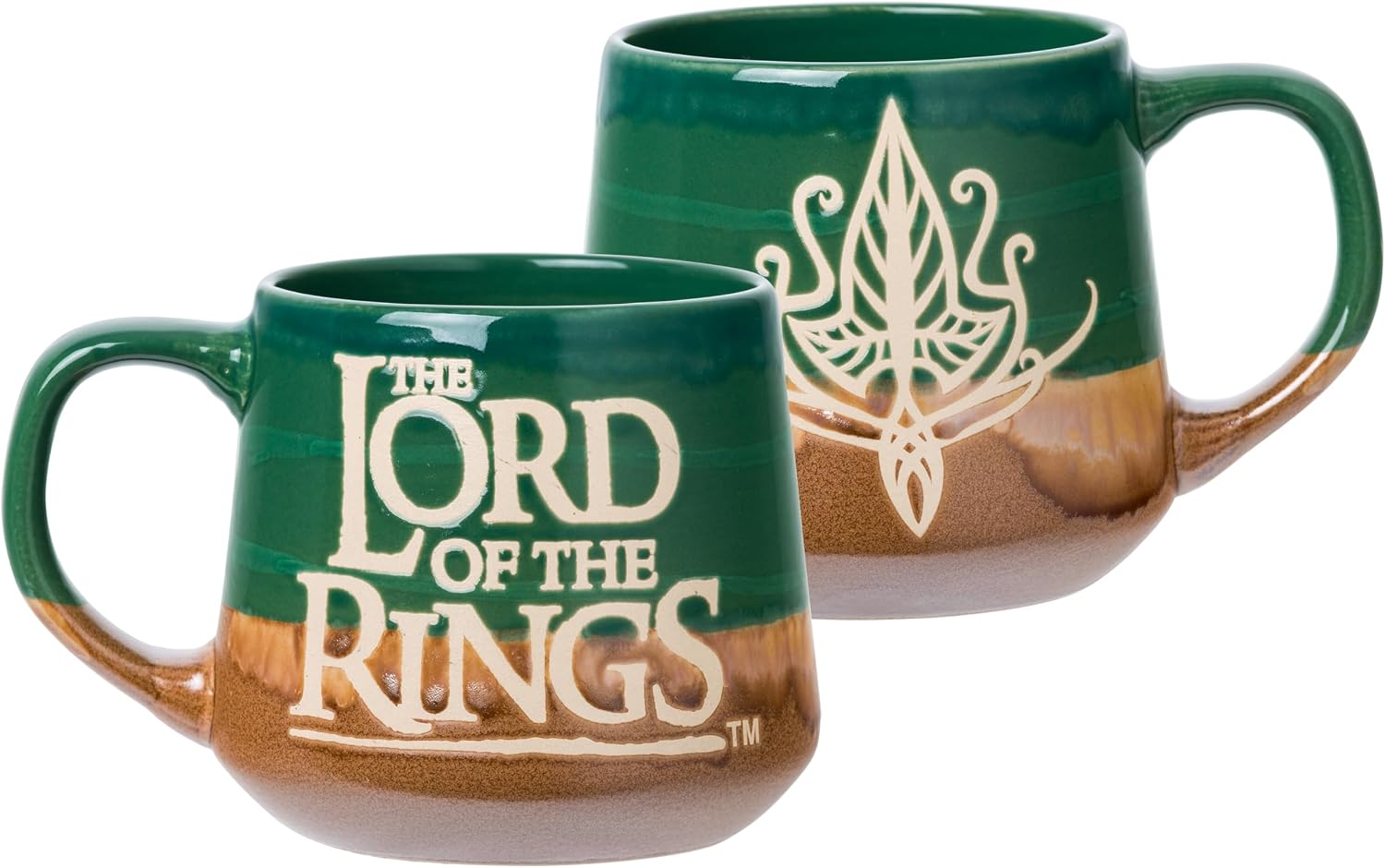 Silver Buffalo Lord of the Rings Elven, Reactive Glaze Pottery Mug, 18oz
