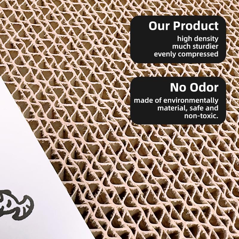 review L&W BROS. Cardboard Cat Scratcher 3-in-1 Cat Laptop Toy with Fluffy 'Mouse'& Bell Ball Corrugate Cat Scratch Pad for Cats