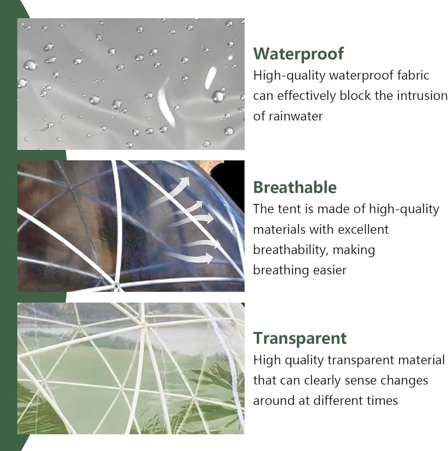 Garden Dome Bubbles Tent, 12FT Outdoor Geodesic Shelter, Weatherproof PVC Camping Tent for Parties