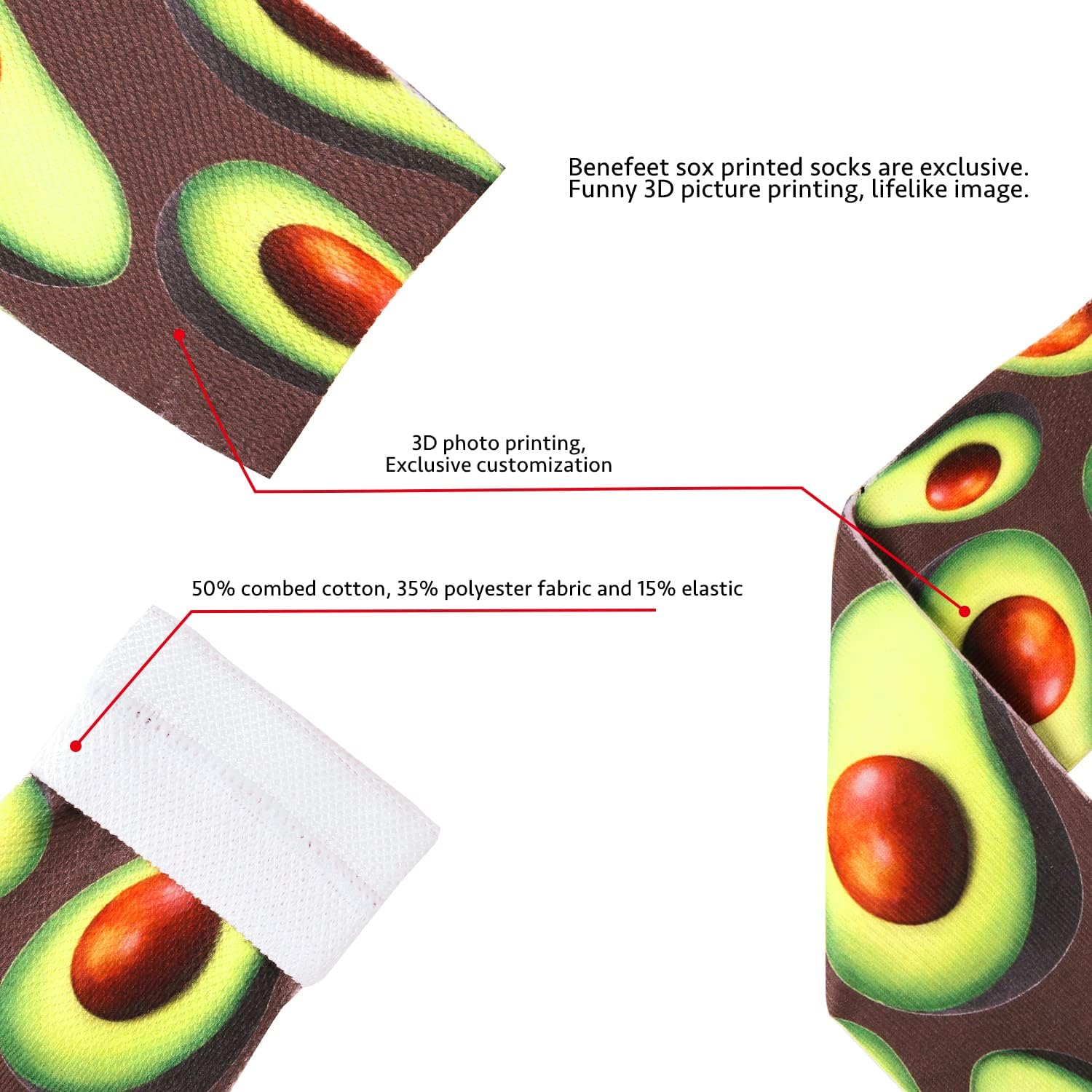 Benefeet Sox Mens Crazy Funny Cool 3D Print Pattern Novelty Design Mid Crew Tube Socks Fun Gift for Men Kids Teens Boys Adult - Image 4