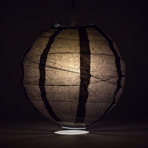 Miniatura 2 de Luna Bazaar Pantalla de lámpara de papel prémium (12 pulgadas, acanalado de estilo libre, morado ciruela)  Decoración colgante chinajaponesa  para