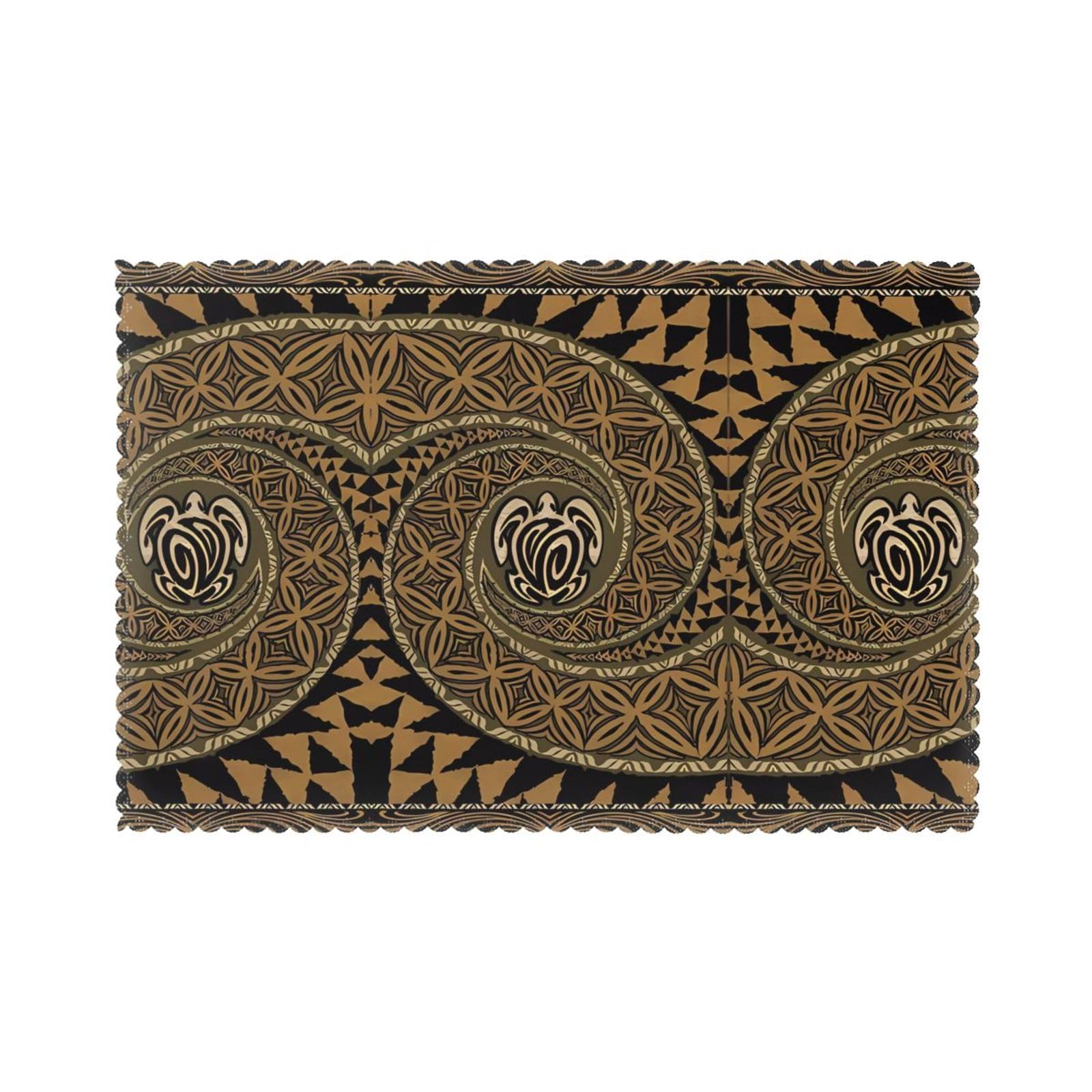 YYHHAOFA Hawaiian Tapa Honu Turtle Prints Placemats Set of 6 12x18in – A Thoughtful Housewarming Gift for Stylish Hosts