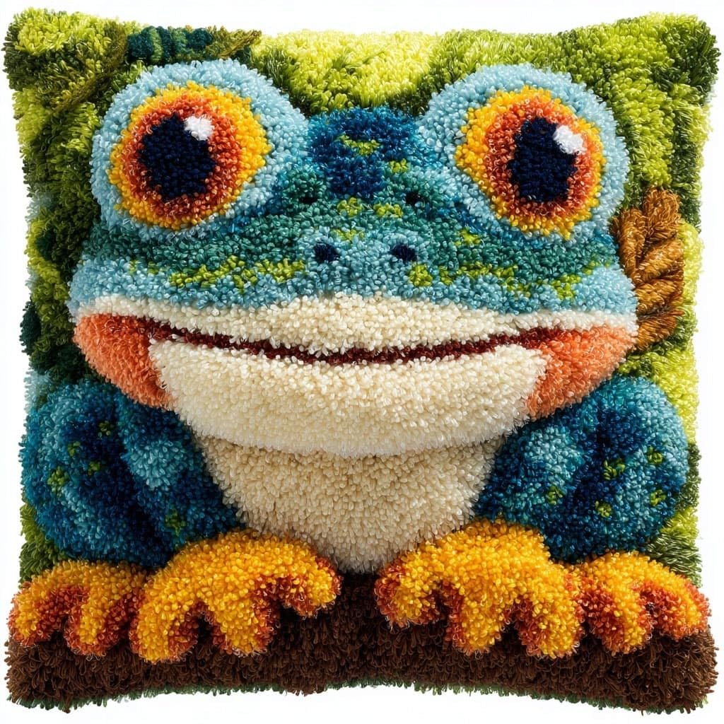 Henypt Latch Hook Cushion Kits Frog