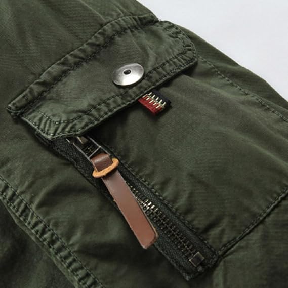 DGHM-JLMY Men Full-Zip Hood Cotton Parka Jacket Coat Long Back Split Collar Hooded Windbreaker Mid-Long Military Coat Pockets (Army Green,XX-Large)