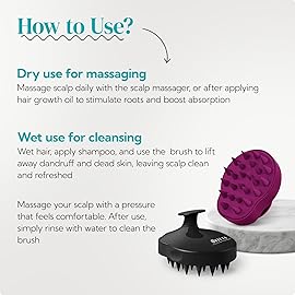 HEETA Hair Scalp Massager Shampoo Brush 2 Pack, Soft Silicone Bristles to Remove Dandruff, Waterproof Hair Scrubber for Both Wet Dry Use, Suitable for Men & Women (Black & Purple)