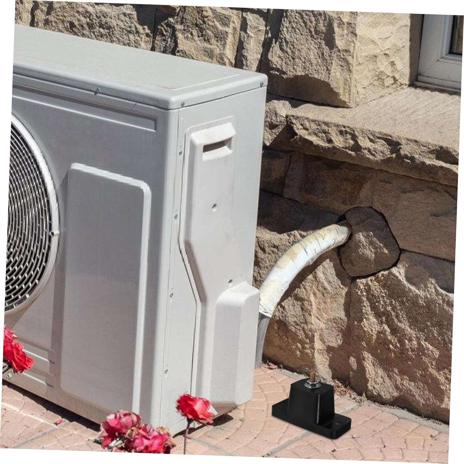 Artibetter 4Pcs Vibration Rubber Pads Thickened Shock Absorbing Mats for Air Conditioners Noise Reduction and Vibration Black Vibration Dampening Mat