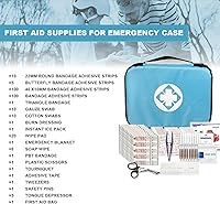 Vista 2 de Suministros para reabastecer el botiquín de primeros auxilios para el hogar y el automóvil 300 piezas, kits de emergencia urgentes y esenciales