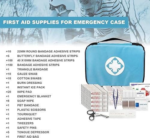 Miniatura 2 de Kit de primeros auxilios para el hogar, 300 piezas de primeros auxilios, suministros de supervivencia de viaje, kit de emergencias para vehículos