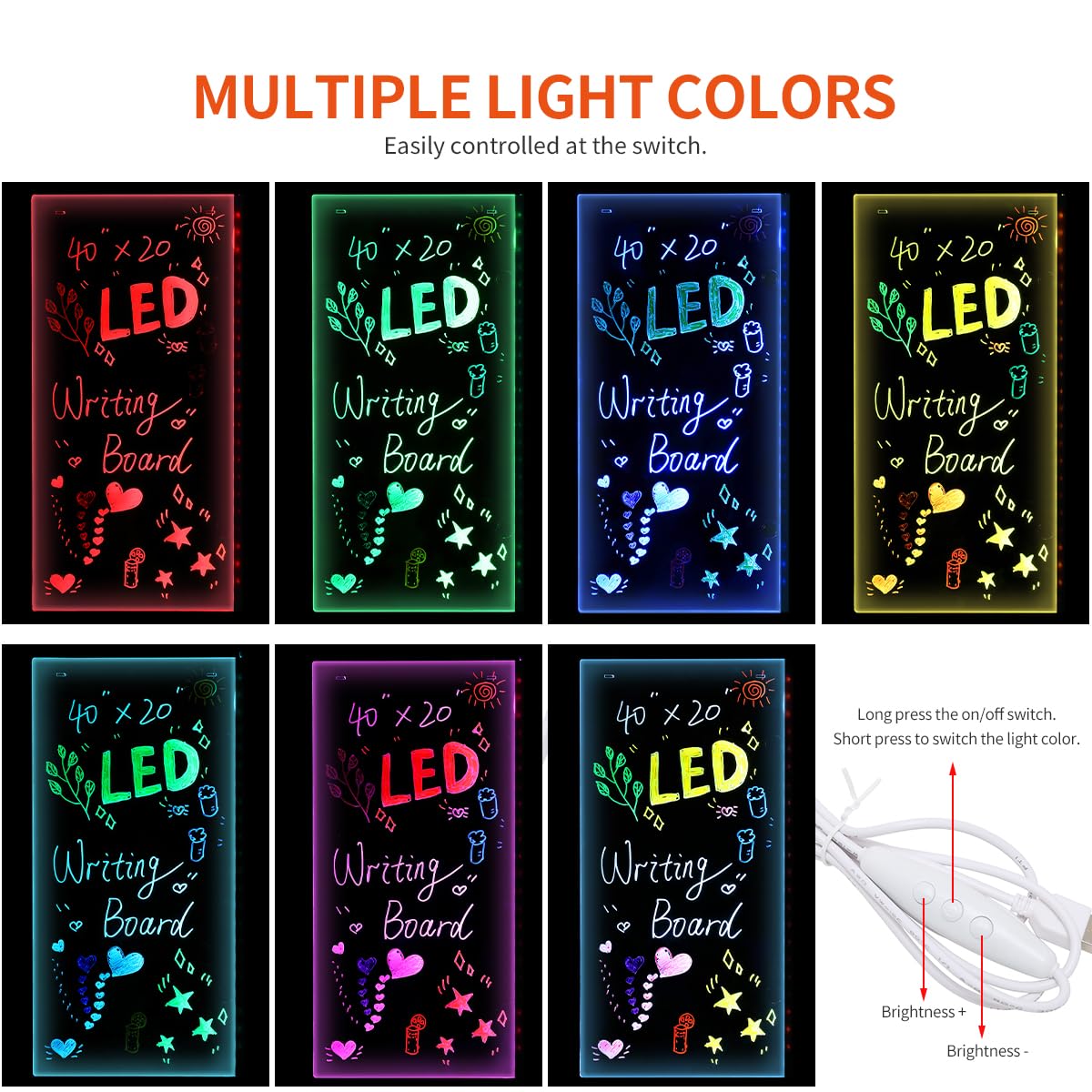 Led Drawing Board Led Message Board With 7 Colours Pen,Led Message ...