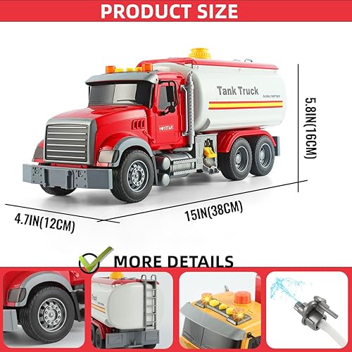 Miniatura 4 de Camión cisterna de rescate de lucha contra incendios para niños, almacenamiento de agua, función de pulverización de agua, luces y sonidos, regalo