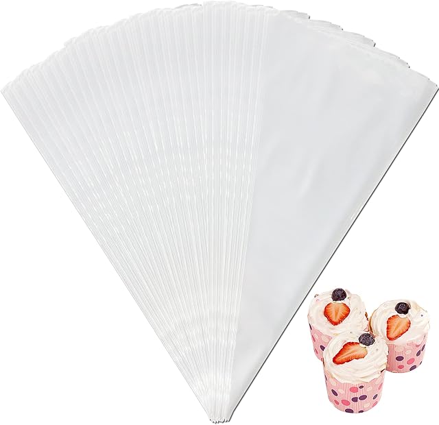 Disposable Pastry Bags, 18" Plastic Thickened Icing Piping Bags 100% Recyclable x 100 for Cake Dessert Decoration