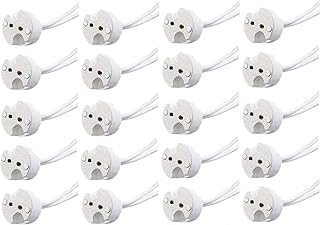20 Pack Bioluz LED MR16 Socket, GU5.3 Socket, LED Halogen Lamp Ceramic Wire Connector Base Socket Adapter MR16 MR11 G4 GU5.3 Socket (Pack of 20)