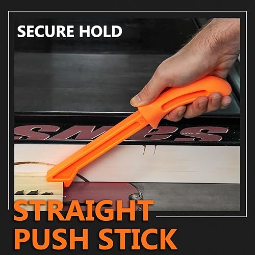 Miniatura 5 de POWERTEC Guía de plumas en tándem y empujadores, bloques de empuje se ajustan a sierras de mesa, mesas de router, sierras de banda y cepilladoras,