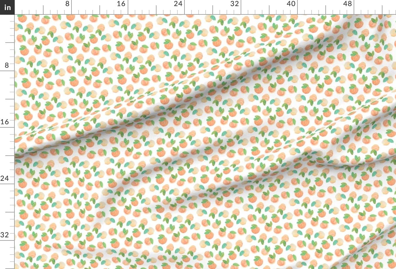 Spoonflower Fabric - Sweet Peach Small Peaches Watercolor Fruit Printed on Upholstery Velvet Fabric Fat Quarter - Upholstery Home Decor Bottomweight Apparel