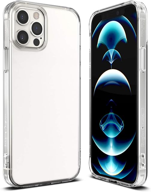 Ringke Fusion Compatible with iPhone 12 Pro Max Case Cover, Hard Clear Back Shockproof Soft TPU Bumper Phone Case for 6.7-inch (2020) - Transparent