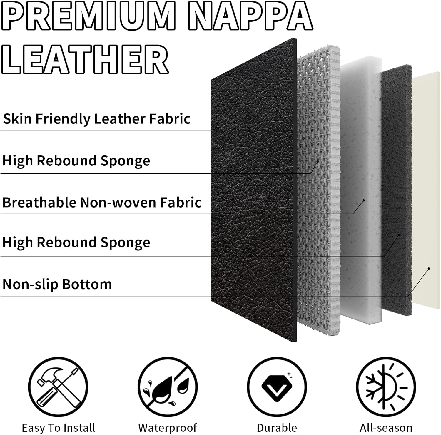 Full Set Car Seat Covers for Chevy Camaro 2001-2025, Waterproof Car Seat Protector with Storage Pocket, Easy Install Leather Seat Covers, Automotive Vehicle Cushion with Airbag(Blue,Black)