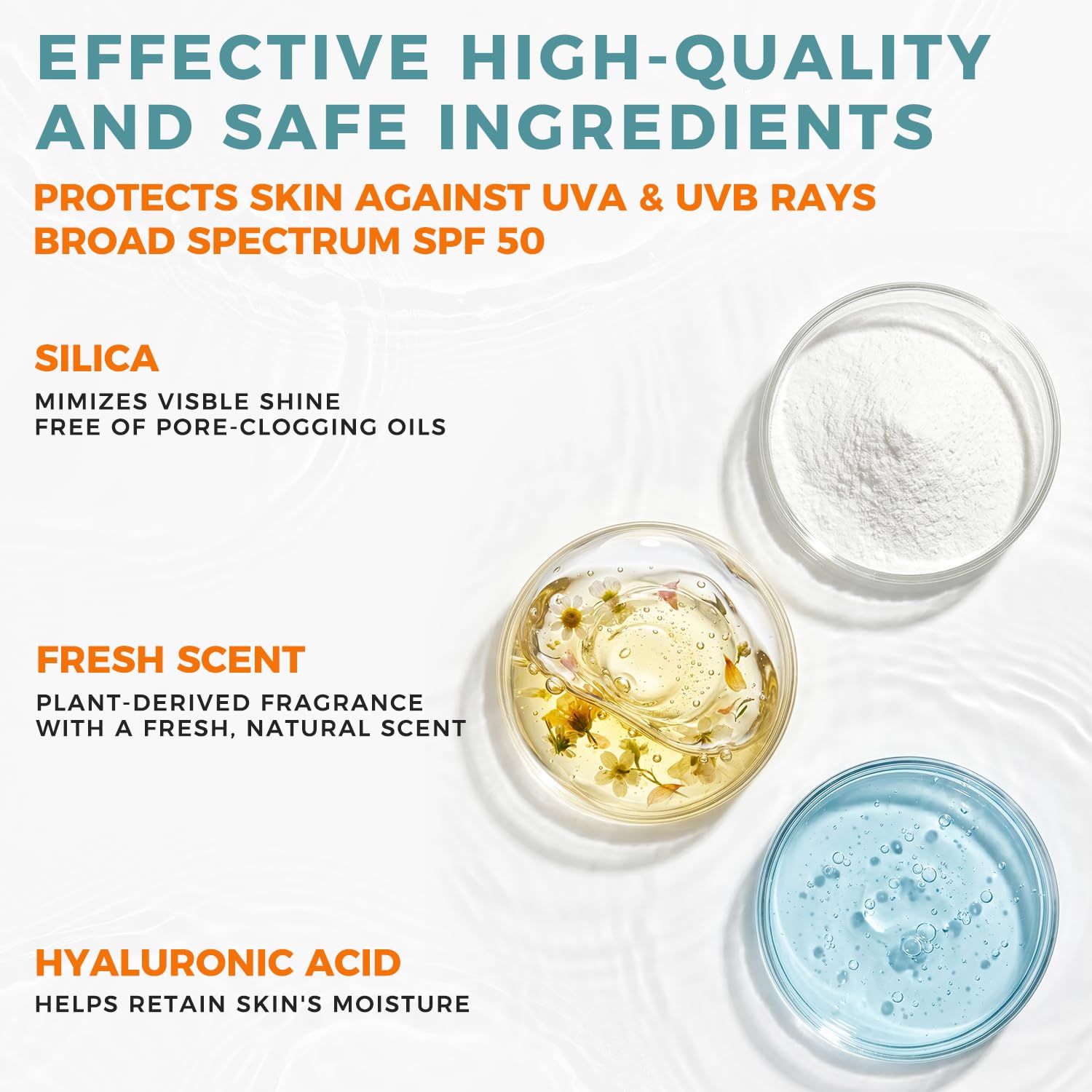 Sunscreen SPF 50, Oil-Free Sunscreen Lotion for Face and Body, Broad Spectrum UVA/UVB Protection, Oxybenzone-Free, Hydrating Sunblock, Travel Size Sunscreen & Family Size Sunscreen, 1.76 Ounce
