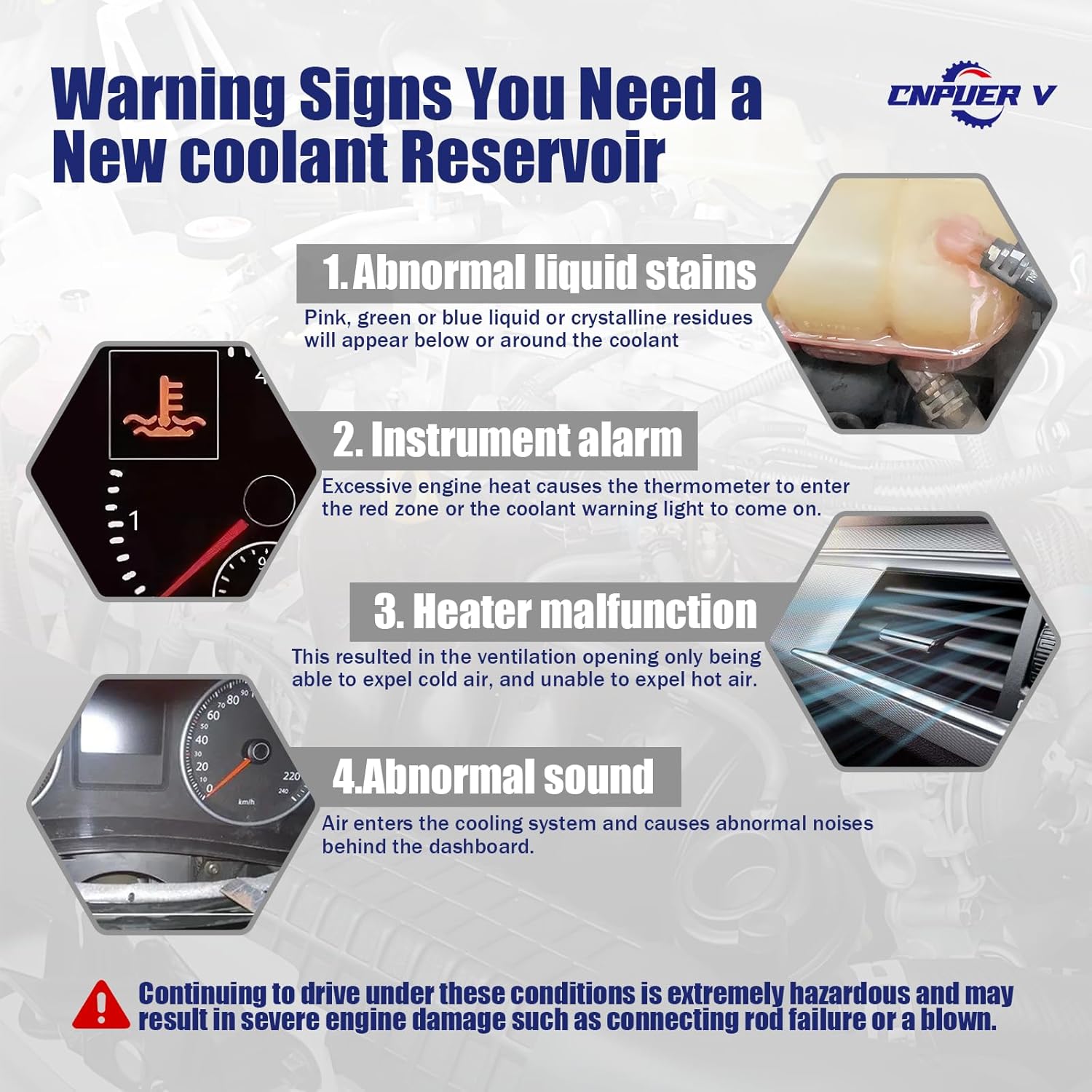 Coolant Expansion Tank 603-973 with Cap for 14 15 16 17 18 19 20 Chevy Silverado 1500 2500 Tahoe Suburban, GMC Sierra 1500 Yukon, Cadillac Escalade ESV - Replaces OEM 22856231 & 3014134