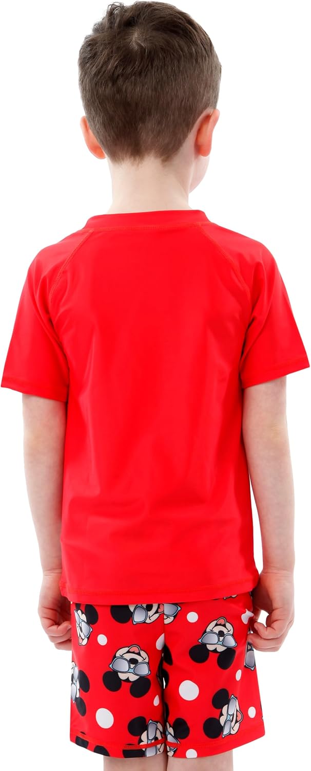 Disney Swimsuit 2 Piece | Mickey Mouse Swim Trunks and Rash Guard | Two Piece Swimsuit for Boys - Image 4