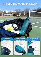 Vista 5 de Opard - Botella de agua deportiva de 30/32 onzas, con tapa a prueba de fugas y pajilla, sin bisfenol A (BPA), botella de plástico de tritán