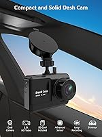 Vista 2 de Dash Cam Front and Rear, 2.5K+1080P Dual Dash Camera for Cars with 32GB SD Card, 2.45 inch IPS Screen, 2 Mounting Ways, Night Vision, WDR, Accident