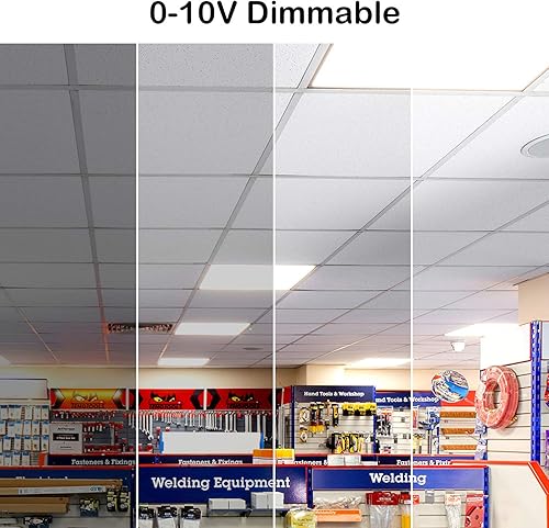 Miniatura 2 de WEIZE Paquete de 12 luces LED de panel plano de 2 x 4 pies luz de techo empotrada de 50 W 5000 K luz de techo empotrada de caída trasera de 0 a 10 V