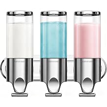Shower Soap Dispenser, 3 Chamber Wall Mount & Refillable, Shampoo and Conditioner Dispenser for Home Bathroom, Stainless Steel