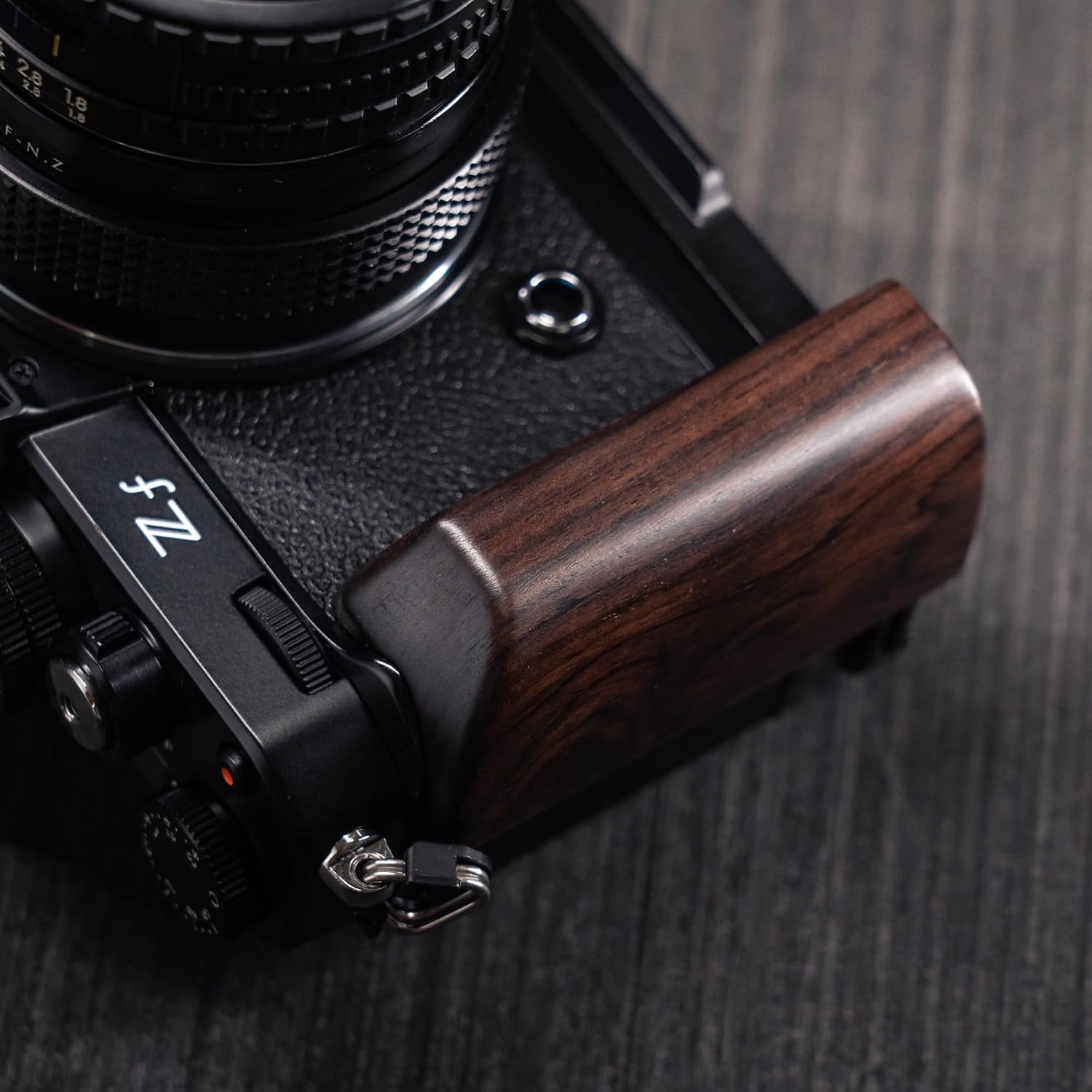 Wooden Wood Hand Grip + Aluminum Alloy Baseplate QR L Handle for ZF Camera (Ebony)