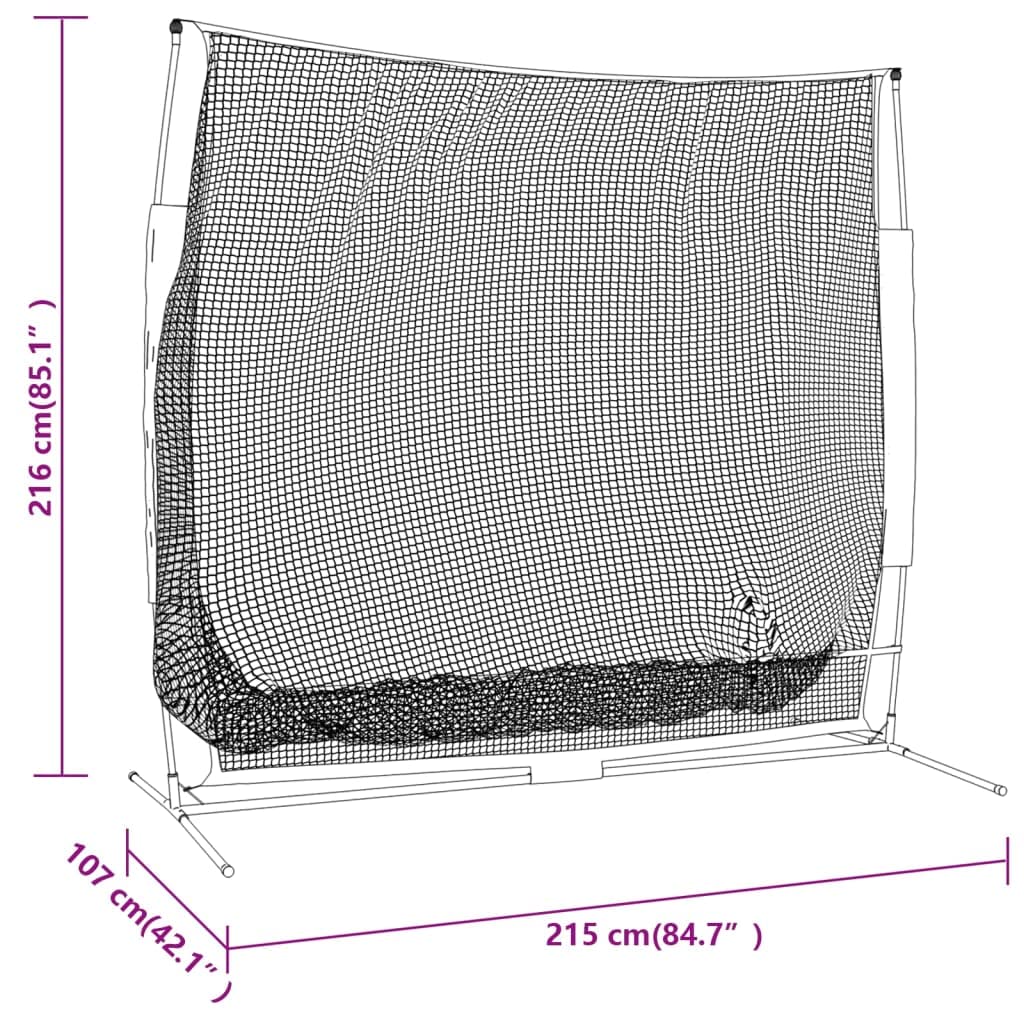 vidaXL 84.6"x42.1"x85" Polyester Golf Practice Net in Black and Orange