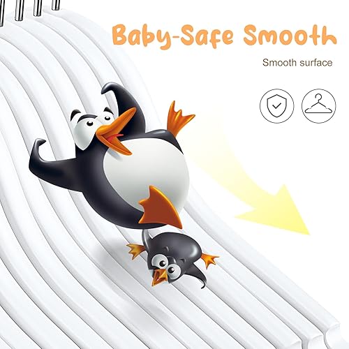 Miniatura 4 de HOUSE DAY Perchas de madera para niños, paquete de 20 perchas de madera para ropa de bebé, percha para niños con barra antideslizante para