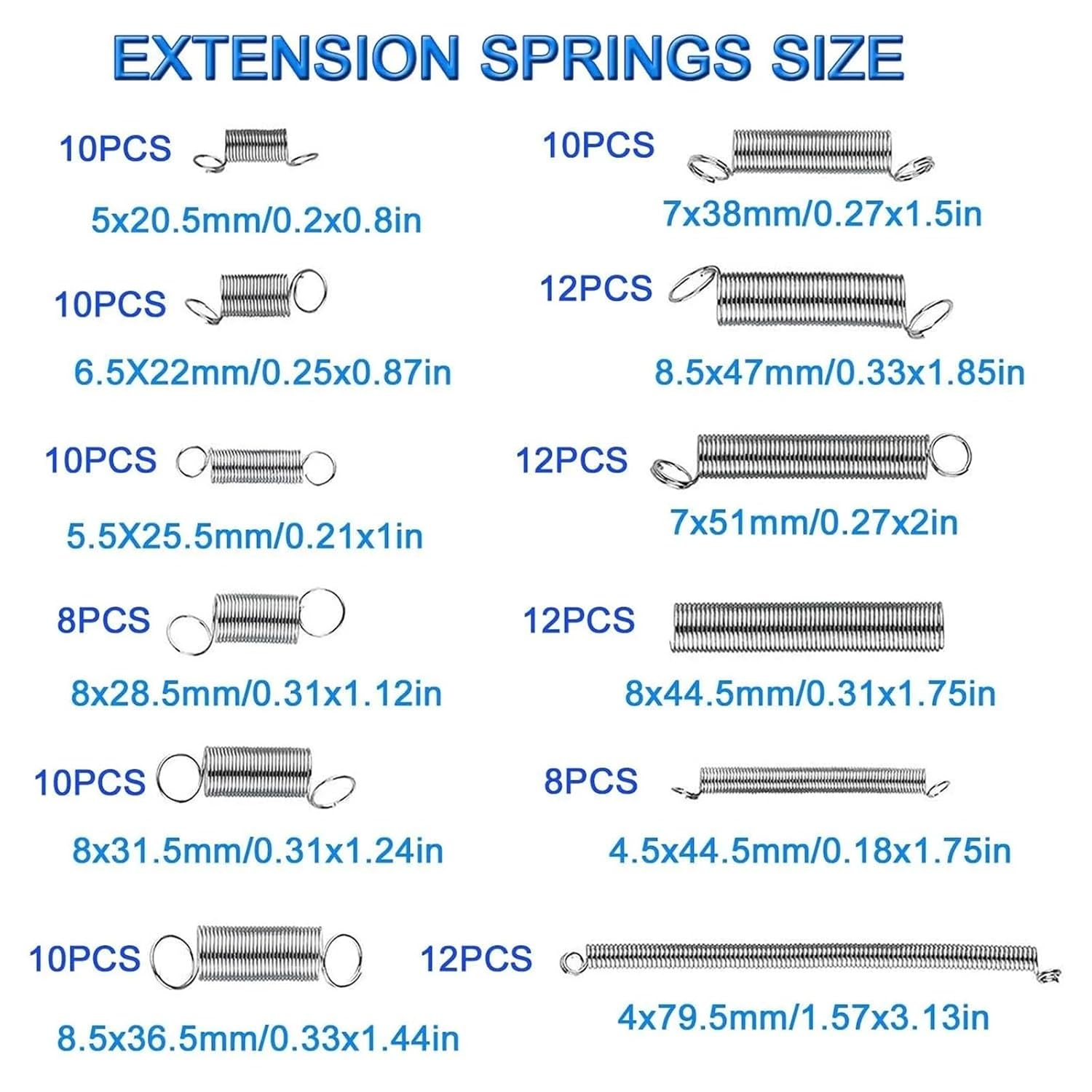 Springs Spring Assortment Set Coil Compression Extension Springs Kit with Storage Box for Repairs for Mechanical Equipment, Industrial Machinery(600pcs)