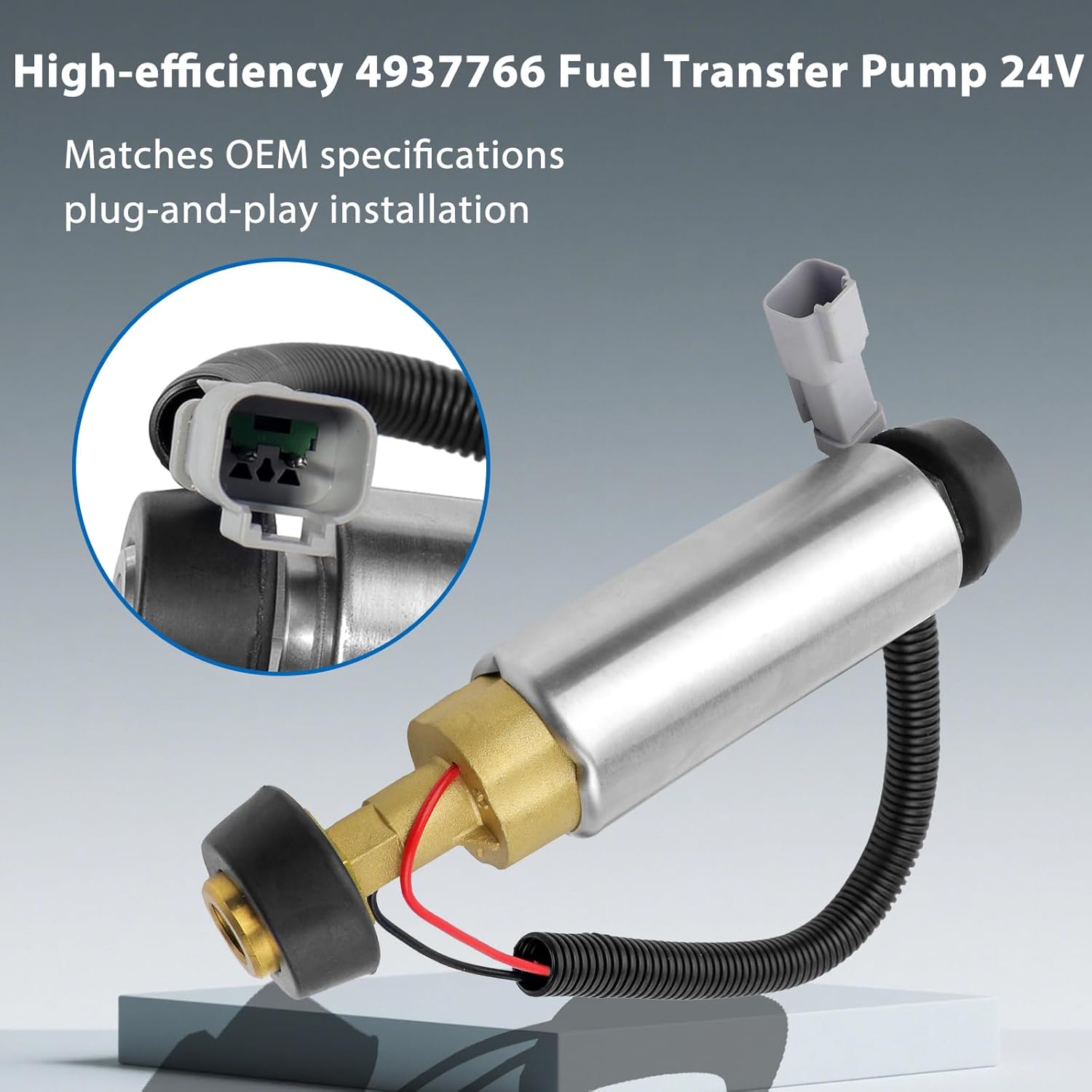 4937766 Fuel Transfer Pump 24V Compatible with Cummins 3.9L & 5.9L ISB B-Series, 8.3L ISC C-Series Engine Replacement 5260634 3968190 3968188 3968187