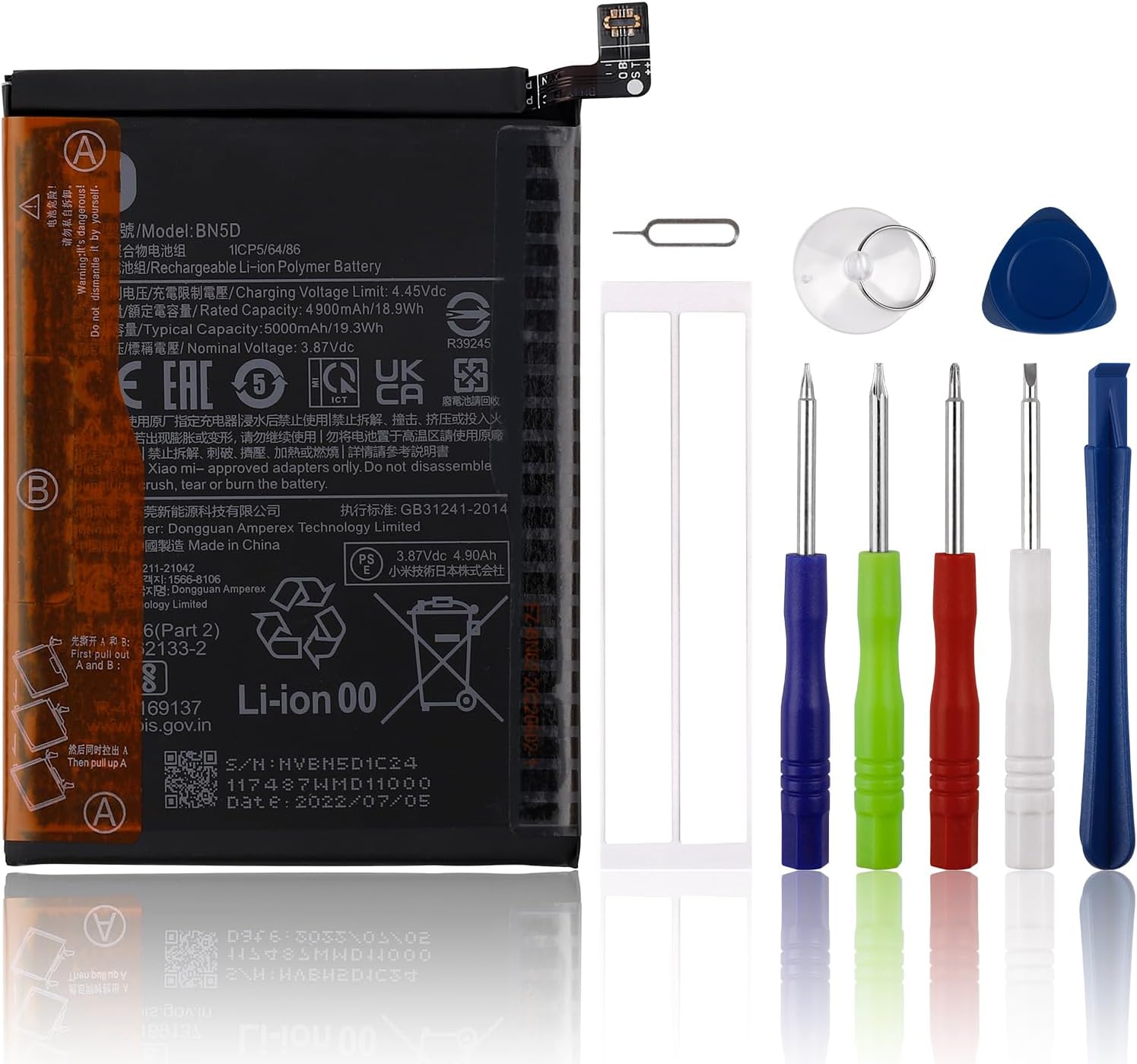 Replacement Battery BN5D Compatible with Xiaomi Redmi Note 11/11S with Tools