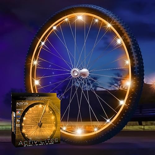 Miniatura 13 de Activ Life Luces LED para rueda de bicicleta con pilas incluidas. Obtén 100% más brillantes y visibles desde todos los ángulos para la máxima