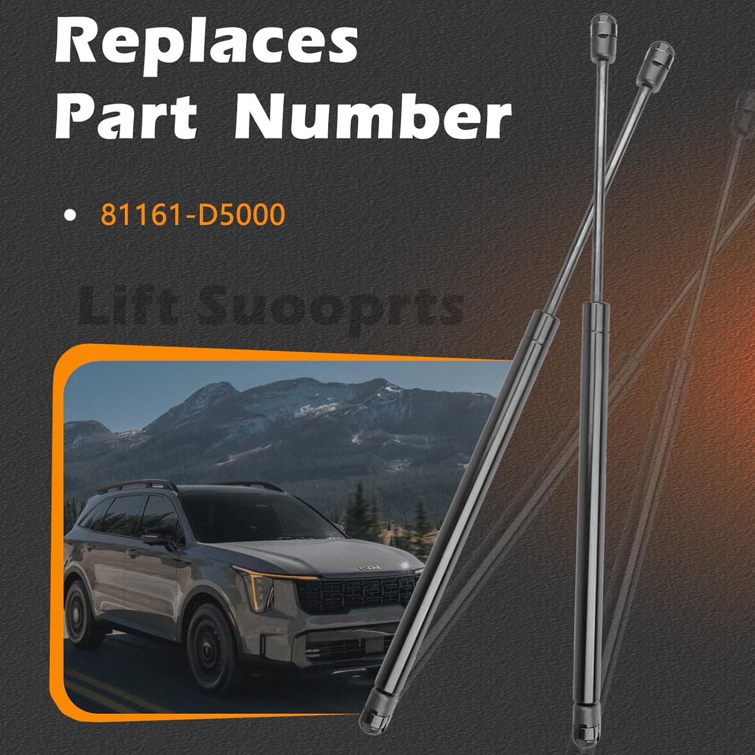 16.86 in 2Pcs Hood Lift Support Struts Gas Spring Shocks Rod Compatible with Kia Optima 2016-2020 Replaces # 81161-D5000 (Note : 4 Door, Sedan, Not for Hybrid)