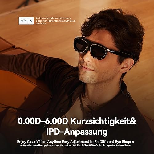 Miniatura 5 de Rokid AR Spatial Black- Max2 AR Glasses & Station2 Spatial Computer with 360" Micro-OLED 3-Screen Display, 120Hz OLED, 600 Nits, Multi-Tasking for