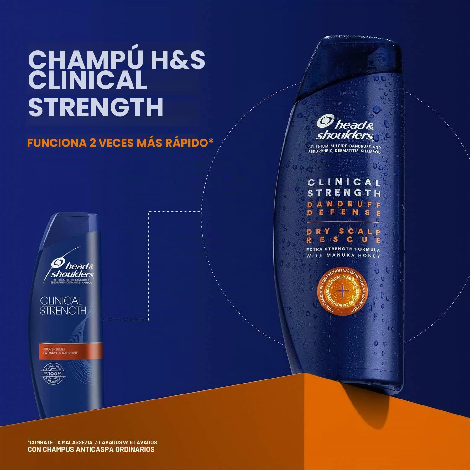 Champú Head and Shoulders Clinical Strength para tratar la caspa y la dermatitis seborreica, 400 ml (paquete de 2)